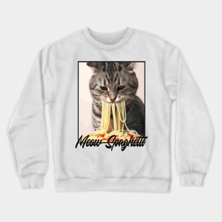 Cat Eating Spaghetti Crewneck Sweatshirt